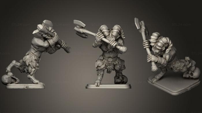 Figurines simple (Heroquet Beastmen Double Handed Axe2, STKPR_0646) 3D models for cnc
