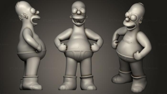 Figurines simple (Homer in underwear Printable, STKPR_0651) 3D models for cnc