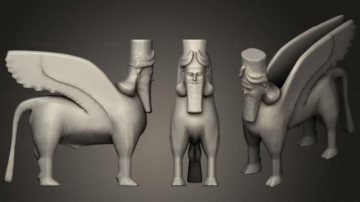 Figurines simple (Human headed winged bull lamassu, STKPR_0666) 3D models for cnc