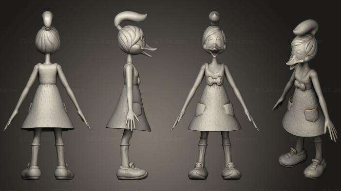 Figurines simple (Humanoid Woman Duck 0884, STKPR_0672) 3D models for cnc