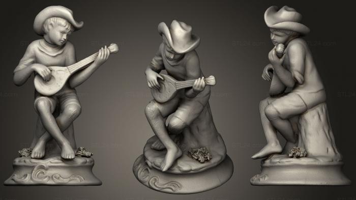 Figurines simple (Italian Boy Plays The Mandolin, STKPR_0689) 3D models for cnc