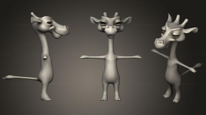 Figurines simple (Jungle Animal Cartoon Giraffe, STKPR_0723) 3D models for cnc