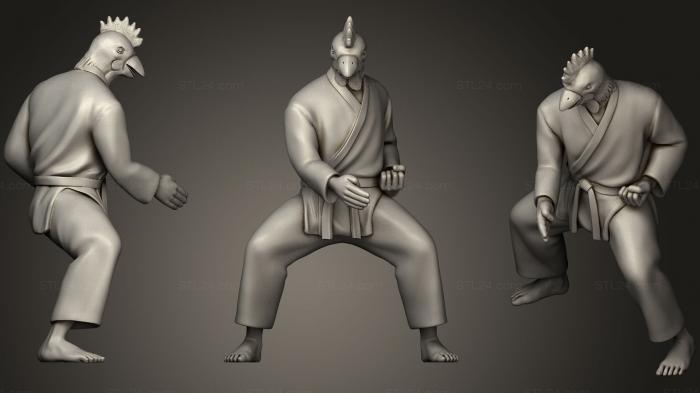 Figurines simple (Karate Chicken Chop, STKPR_0732) 3D models for cnc