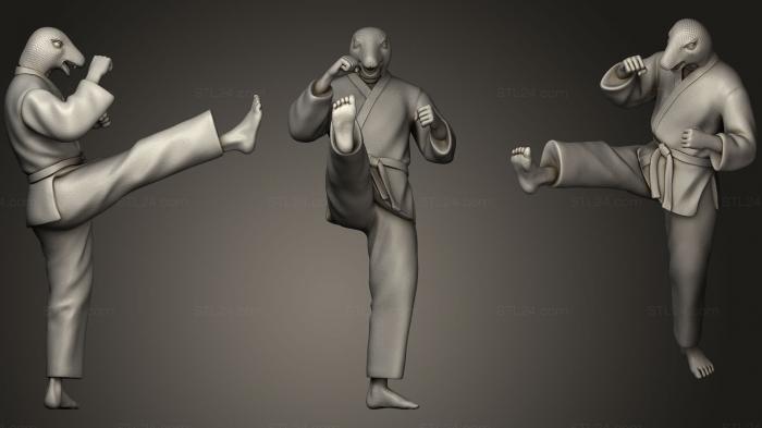 Figurines simple (karate Snake Front Kick, STKPR_0740) 3D models for cnc