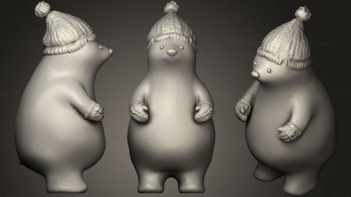 Статуэтки упрощенные (Свитер Kumaty Cute Little Polar Bears (Зимний), STKPR_0774) 3D модель для ЧПУ станка