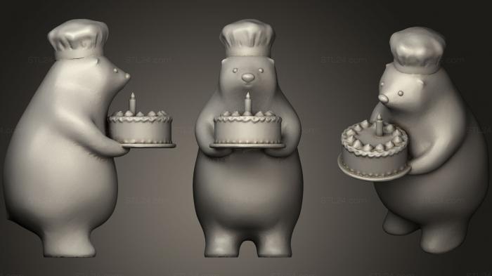 Статуэтки упрощенные (Патиссон Куматого Белого медведя, STKPR_0778) 3D модель для ЧПУ станка