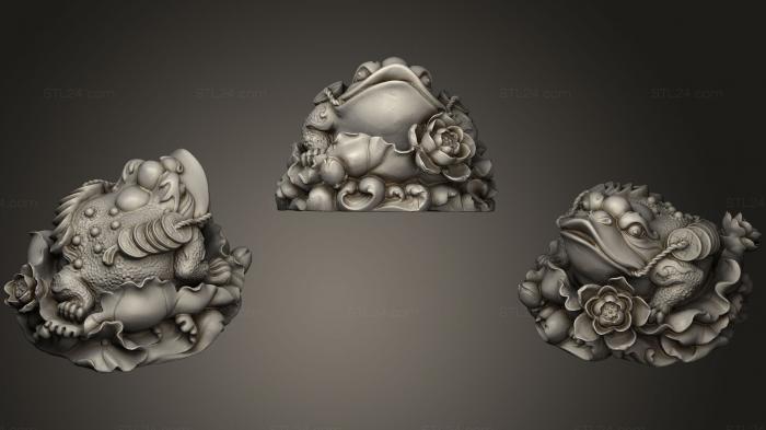Figurines simple (Lotus frog decoration sculpture, STKPR_0815) 3D models for cnc