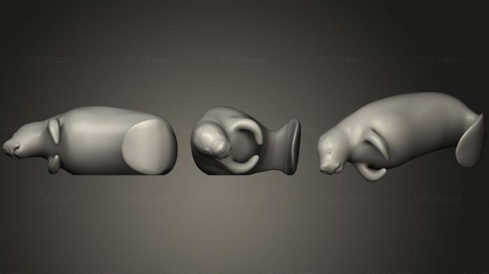 Figurines simple (Molly The manatee on side, STKPR_0890) 3D models for cnc
