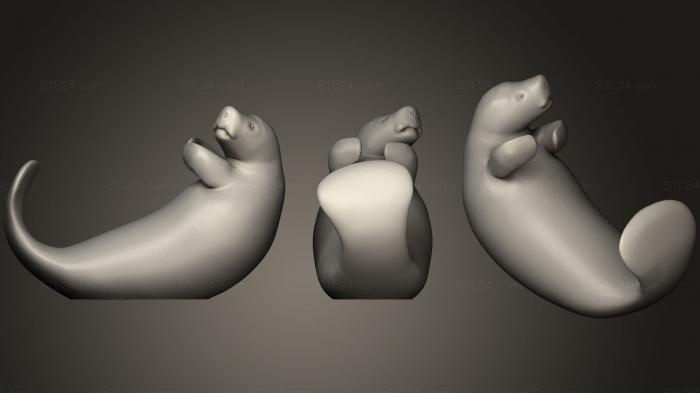 Figurines simple (Molly The manatee on back, STKPR_0891) 3D models for cnc
