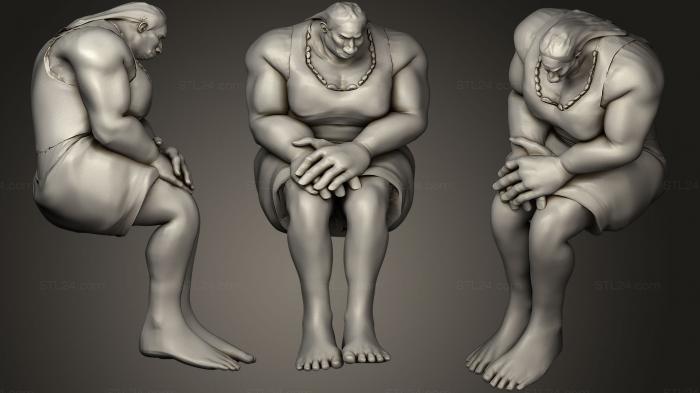 Figurines simple (Moog Sitting Female Hill Giant, STKPR_0899) 3D models for cnc