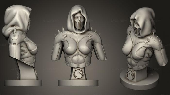 Figurines simple (Mortal Kombat Girl Bust, STKPR_0903) 3D models for cnc