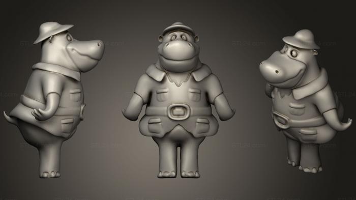 Figurines simple (Peter Potamus  Hanna Barbera Show, STKPR_0997) 3D models for cnc