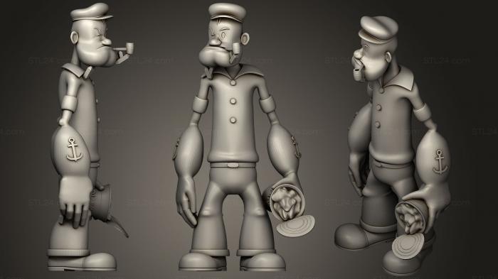 Figurines simple (Popeye With Spinach, STKPR_1027) 3D models for cnc