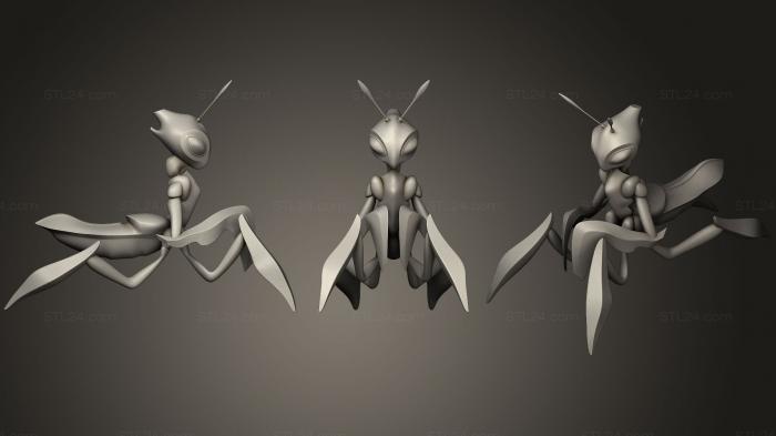 Figurines simple (Praying Mantis Lowpoly Base, STKPR_1033) 3D models for cnc