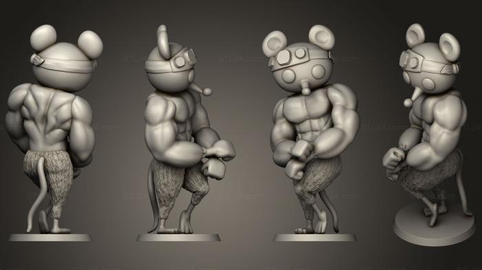 Figurines simple (RATONES NINJAS MUSCULOSOS, STKPR_1071) 3D models for cnc