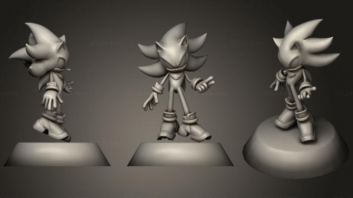 Статуэтки упрощенные (Sonic generations тень статуя ежа 1, STKPR_1197) 3D модель для ЧПУ станка