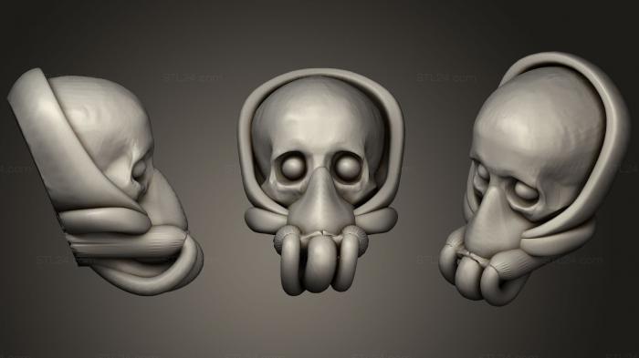 Статуэтки упрощенные (Голова Космического Скелета, STKPR_1203) 3D модель для ЧПУ станка
