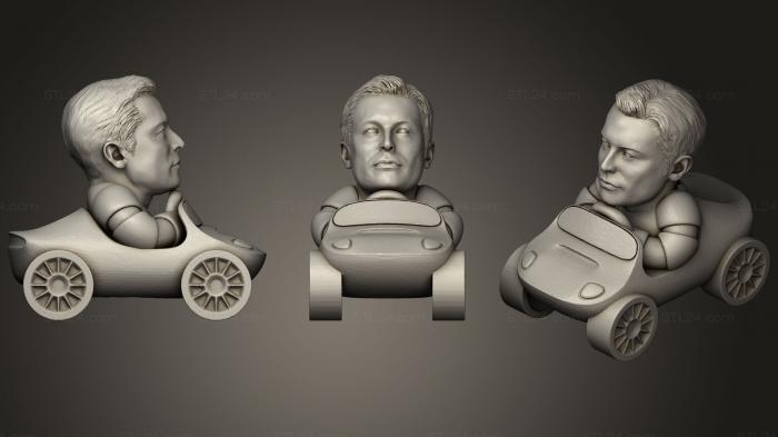 Figurines simple (Spacexs Starman Desktoy  Elon Musk Head, STKPR_1204) 3D models for cnc