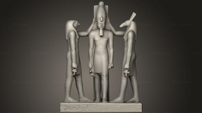 Статуэтки упрощенные (Статуя Рамзеса Iii с Гором и Сетом, STKPR_1227) 3D модель для ЧПУ станка