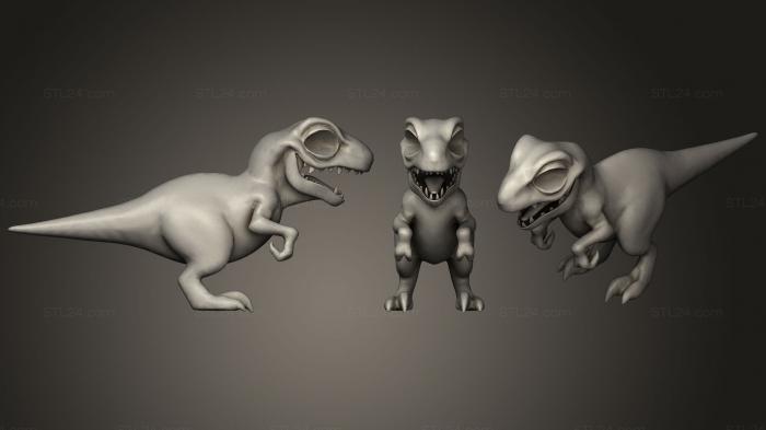 Figurines simple (Toon Dinosaur Velociraptor, STKPR_1307) 3D models for cnc