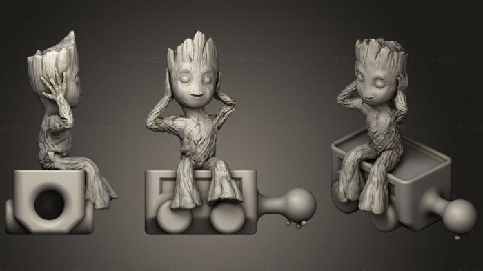 Figurines simple (train groot no hear fixed, STKPR_1316) 3D models for cnc