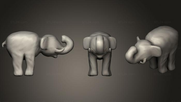 Carved elephant low poly