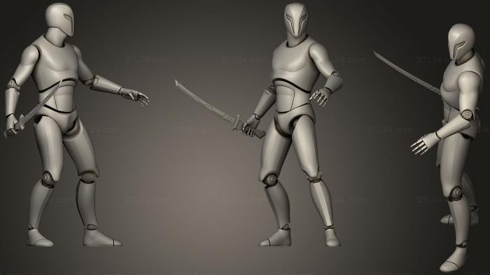 Figurines simple (Cyborg Ninja Trooper Desert, STKPR_1401) 3D models for cnc