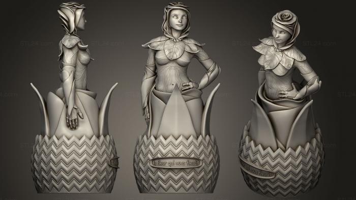 Figurines simple (Flower Girl Decorative Sculpture, STKPR_1419) 3D models for cnc