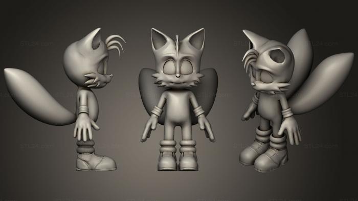 Figurines simple (Free Tails Movie Pose T, STKPR_1421) 3D models for cnc