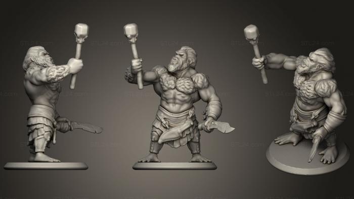 Figurines simple (Gorilla Man Warrior, STKPR_1437) 3D models for cnc