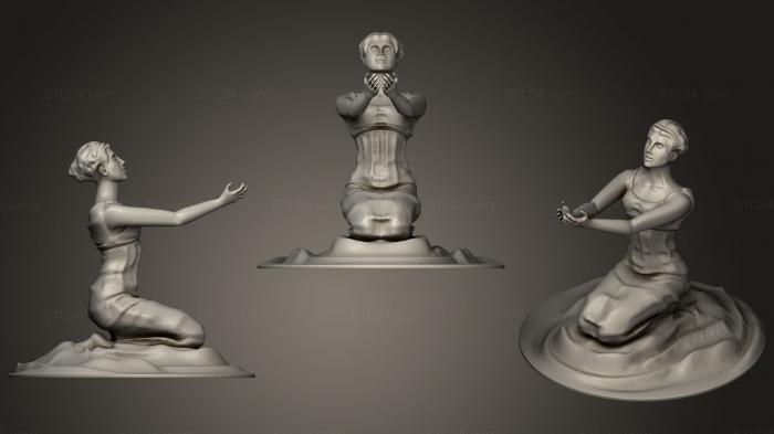Figurines simple (Kyanite statue of a priestess, STKPR_1457) 3D models for cnc