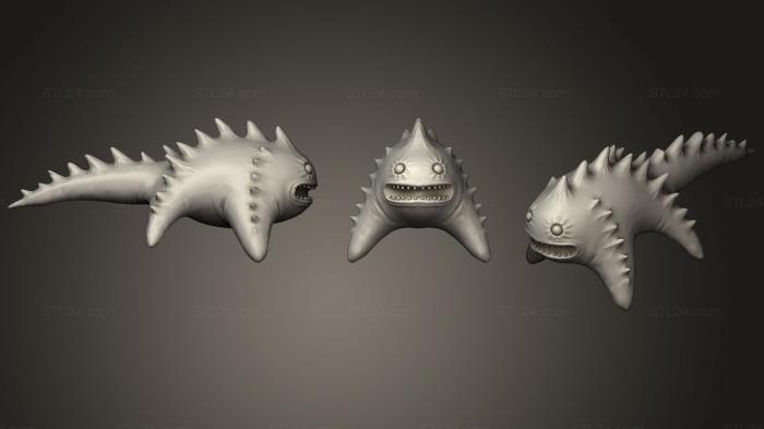 Статуэтки упрощенные (Рыба-дракон в стиле покемонов, STKPR_1500) 3D модель для ЧПУ станка