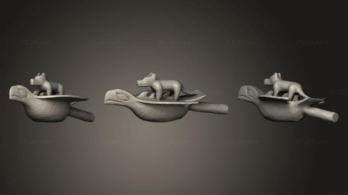 Статуэтки упрощенные (Птичья погремушка, Вырезанная из красного кедра, STKPR_1593) 3D модель для ЧПУ станка