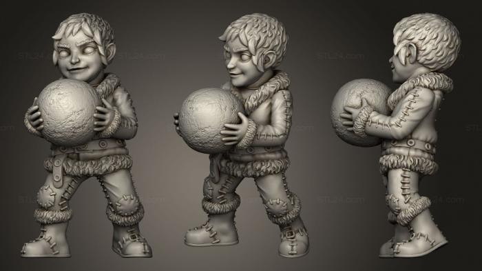 Figurines simple (Boy with a snowball, STKPR_1603) 3D models for cnc
