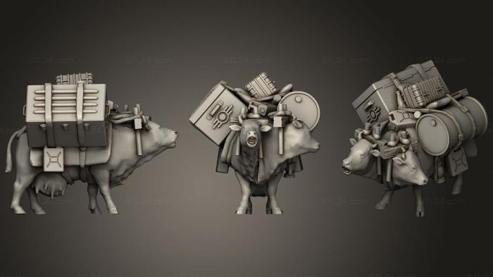 Figurines simple (Brahmin with Stowage V2, STKPR_1605) 3D models for cnc