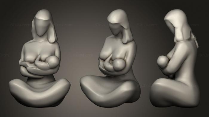 Figurines simple (Breastfeeding mother, STKPR_1606) 3D models for cnc