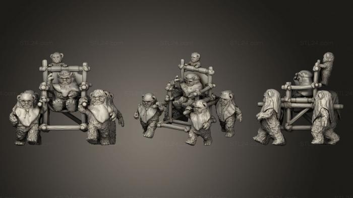 Figurines simple (Chief Chirpa s Retinue (Star Wars Legion Scale), STKPR_1641) 3D models for cnc
