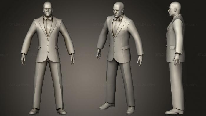 Статуэтки упрощенные (Классический мужской костюм, STKPR_1653) 3D модель для ЧПУ станка