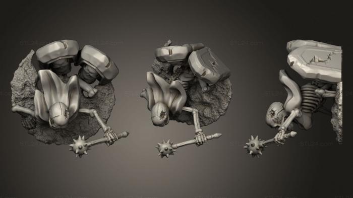Статуэтки упрощенные (Склеп Ужасного Скелета Могильного Краулера, STKPR_1670) 3D модель для ЧПУ станка