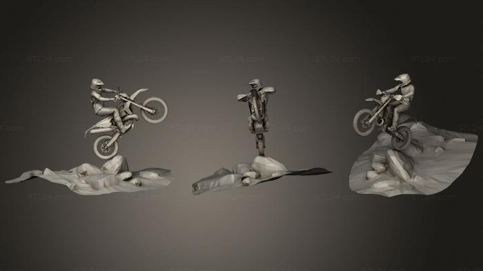 Статуэтки упрощенные (Эндуро-райдер на грунтовом велосипеде, STKPR_1699) 3D модель для ЧПУ станка