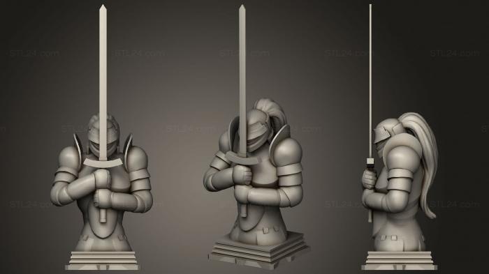 Figurines simple (Fate Zero Saber Class Chess Piece, STKPR_1752) 3D models for cnc