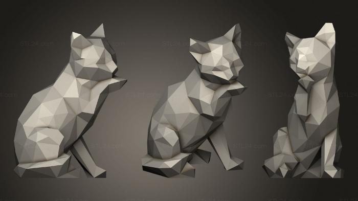 Figurines simple (GATO LAMBENDO PATA, STKPR_1801) 3D models for cnc