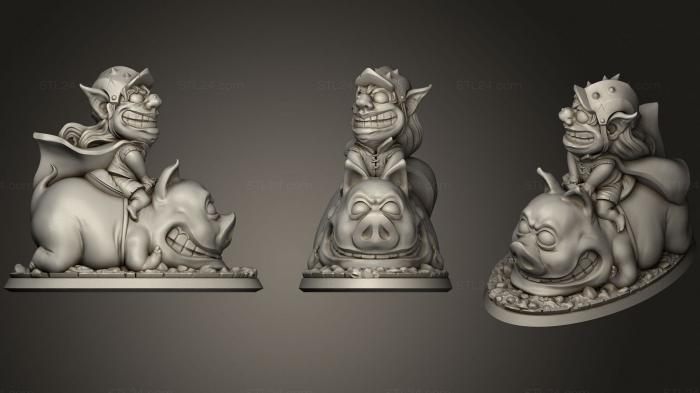 Figurines simple (Goblin Pig Rider, STKPR_1813) 3D models for cnc