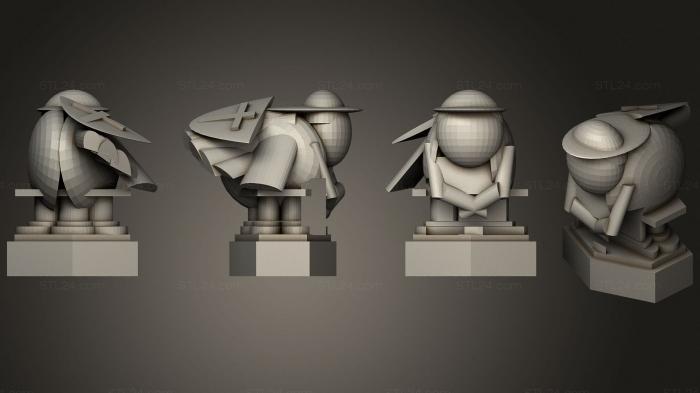 Статуэтки упрощенные (Волшебные шахматные фигуры Гарри Поттера, STKPR_1844) 3D модель для ЧПУ станка