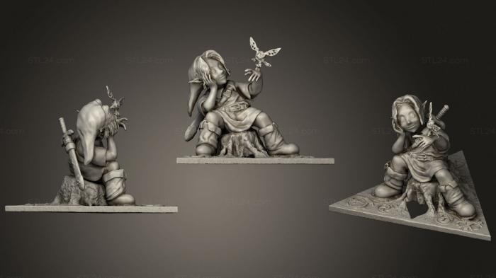 Figurines simple (Link Sitting Down Statue, STKPR_1911) 3D models for cnc