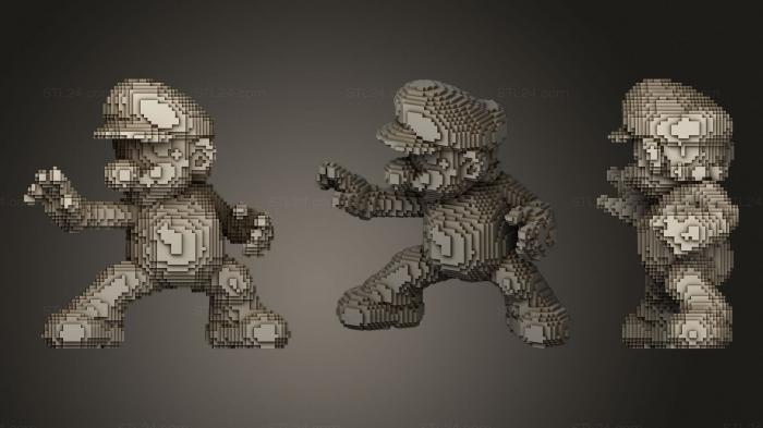 Figurines simple (Mario Vs Master Hand And Crazy Hand Schematic 001, STKPR_1946) 3D models for cnc