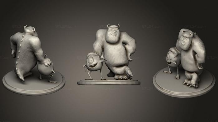 Figurines simple (Mike and Sully, STKPR_1956) 3D models for cnc