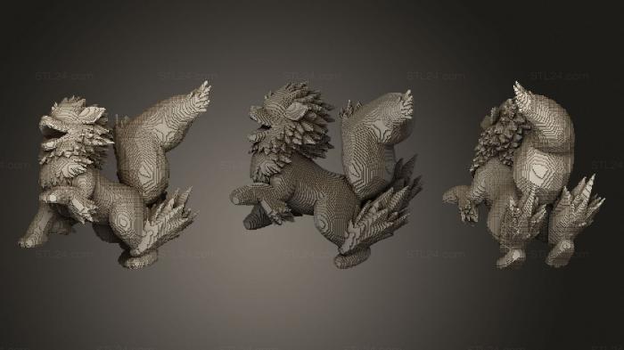 Figurines simple (Minecraft Arcanine, STKPR_1965) 3D models for cnc