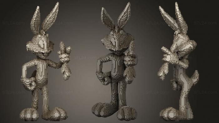 Figurines simple (Minecraft Bugs Bunny, STKPR_1980) 3D models for cnc