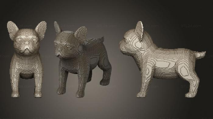 Figurines simple (Minecraft French Bulldog, STKPR_2007) 3D models for cnc